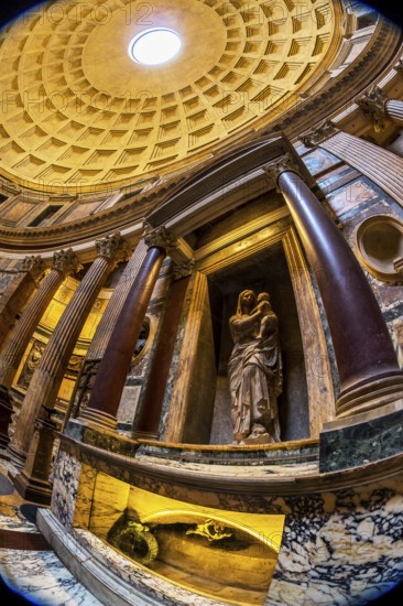 Italy, Rome, Pantheon. Tomb of Raphael and dome Austria, Europe