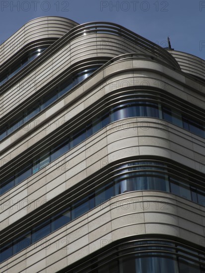 London, commercial building in Haymarket street, partial view