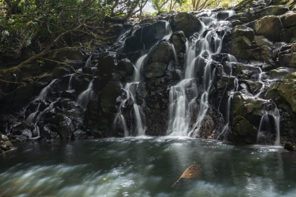 Waterfall, 23 coloured earth nature park, 23 coloured earth park, La Vallee des Couleurs, indian ocean, island, Mauritius, Africa