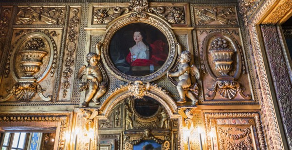 PARIS, FRANCE, OCTOBER 12, 2019 : interiors and decors of the hotel de Lauzun, october12, 2019, in Paris, France, Europe