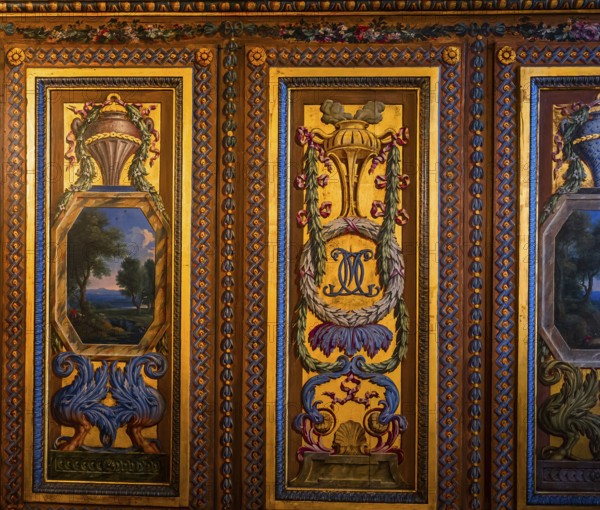PARIS, FRANCE, OCTOBER 12, 2019 : interiors and decors of the hotel de Lauzun, october12, 2019, in Paris, France, Europe