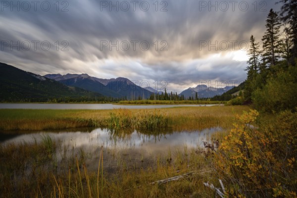 Vermillion Lake in sunset Alberta Canada Banff National Park