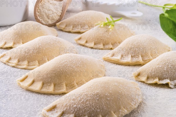 Pierogi with wild garlic filling