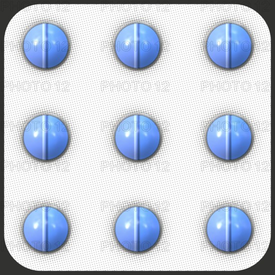An illustration of nice small blue pills