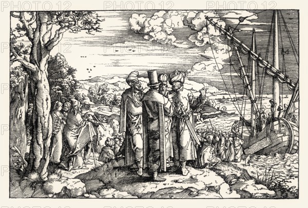 Christ's sermon on the ship, 16th century, by Jan Swart van Groningen, facsimile of the 19th century