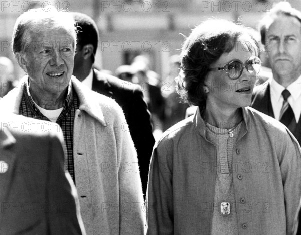 James Earl Carter Jr. (born October 1, 1924) is an American politician and humanitarian who served as the 39th president of the United States from 1977 to 1981. A member of the Democratic Party, Carter was the 76th governor of Georgia from 1971 to 1975, and a Georgia state senator from 1963 to 1967. Pictured with his wife Rosalynn Carter when visiting Stockholm Sweden 1982