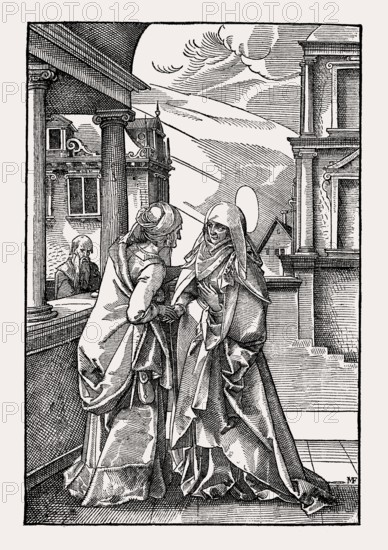 Welcome to Mary by Elizabeth, Tobias Stimmer, 16th century, facsimile of the 19th century