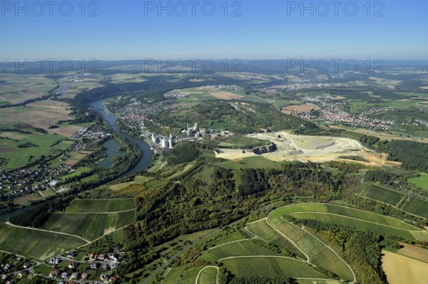 Aerial view of Lengfurt in the Main-Spessart district