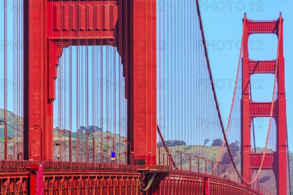 Golden Gate Bridge details in San Francisco California USA