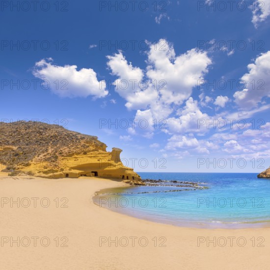 Cocedores beach in Murcia near Aguilas at Mediterranean sea of spain
