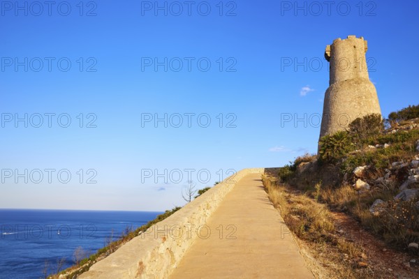 Denia Torre del Gerro tower in Las Rotas of Alicante Mediterranean Spain