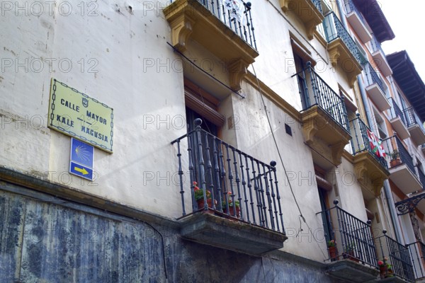 Way of Saint James in Pamplona Calle Mayor street Spain
