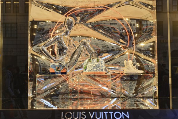 Manhattan, New York City, New York, USA, North America, Luxury Louis Vuitton storefront with modern decorations, United States of America, North America
