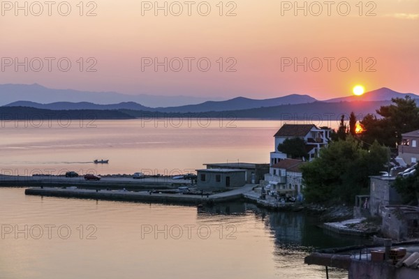Beautiful Sunrise over the Seaside in Croatia in summer. Beautiful Sunrise over the Seaside in Croatia