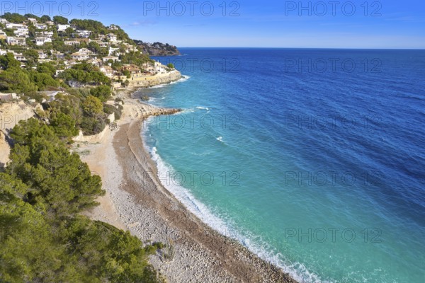 Benissa cala Baladrar beach aerial from Alicante also Benisa in Spain