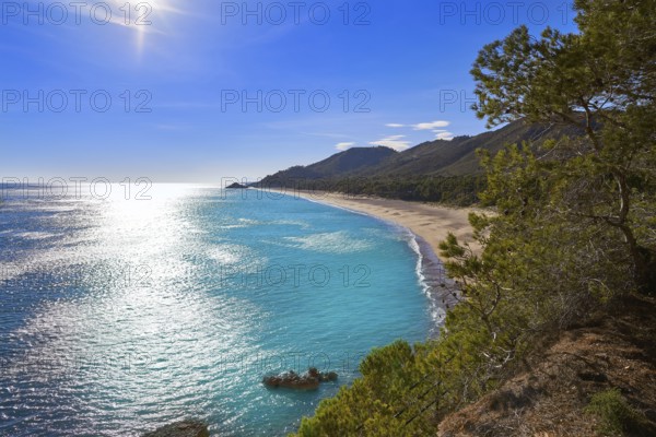 Playa Illot del Torn Hospitalet del Infant beach in Costa dorada of Tarragona Catalonia L'ametlla