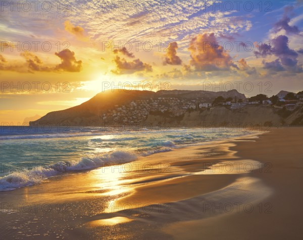 Arenal Bol beach in Calpe also Calp in Alicante of spain at Costa Blanca Arenal-Bol