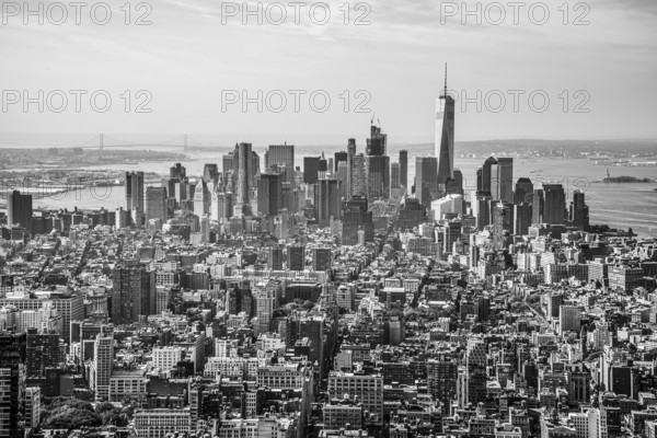 Manhattan skyscraper from Empire State Building, USA, North America