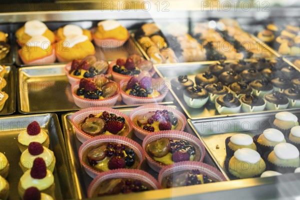 Bakery in Italy. Close up sweets
