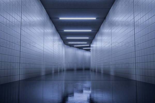 A typical underground corridor background 3d illustration