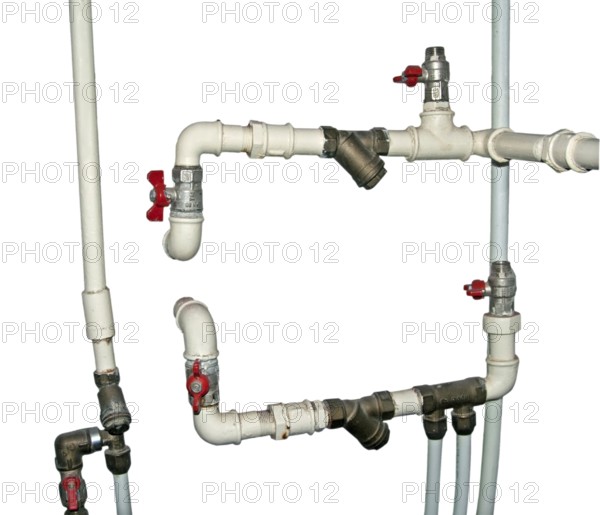 Water pipes and cranes with clipping path