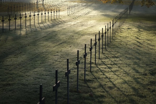 German WW1 national war cemetery at Neuville Saint-Vaast in France. It is the largest German cemetery in France, containing 44, 833 burials, of which 8, 040 were never identified