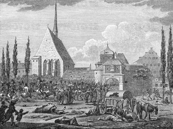 The coalition armies entering Leipzig, 1813, Battle of the Nations, German Wars of Liberation