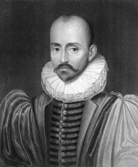 Michel Eyquem de Montaigne, 1533 - 1592, a politician, philosopher and pioneer of essay writing, Michel Eyquem de Montaigne, 1533 - 1592, ein Politiker, Philosoph und Begründer der Essayistik