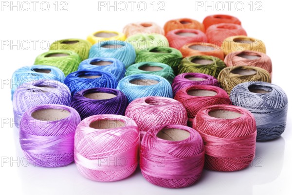 Color thread heap isolated on white