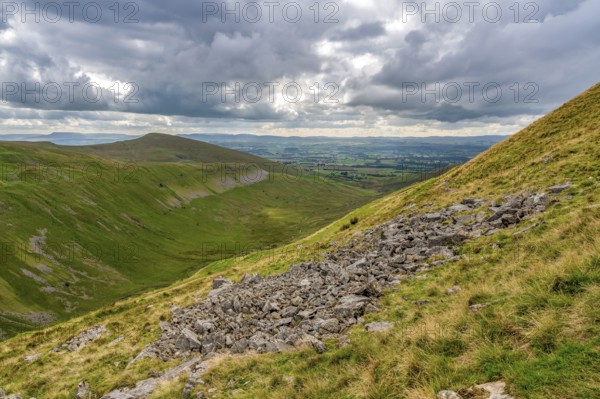 North Pennine landscape at the High Cup Nick in Cumbria, England, UK