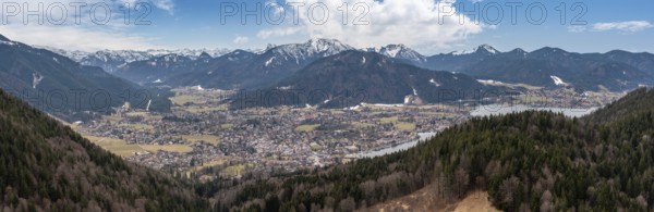Hiking during early spring in the Bavarian alps near Tegernsee, Germany, Europe