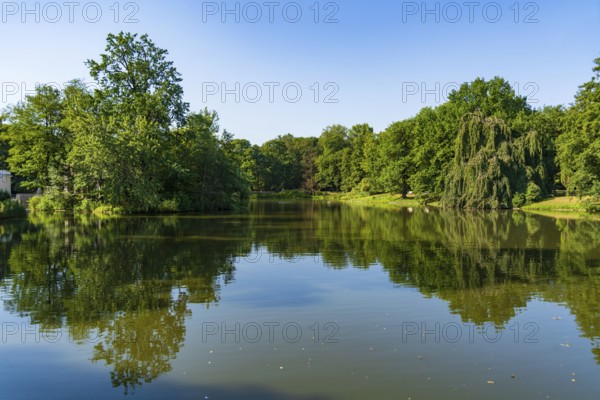 The lake at Royal Baths Park, Warsaw, Poland, Europe