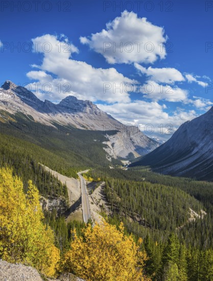 The picturesque canyon in sunny autumn day. Canadian Rockies, Banff National Park