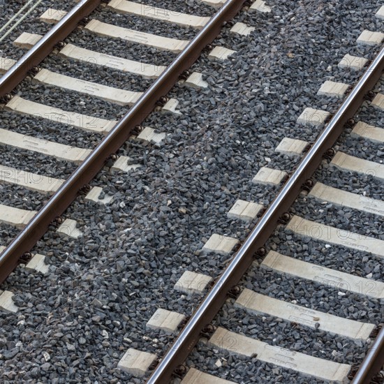 View of a pair of train rails
