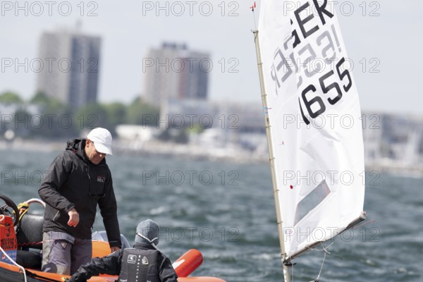Andreas Dick, Olympic Centre - Schilksee, Kiel, Schleswig Holstein, Lukas CORDES from YCL #GER1655, George Blaschkiewitz, Golden Opti 2025 on 24.05.2025 at the Olympic Centre, Schilksee in Kiel Germany