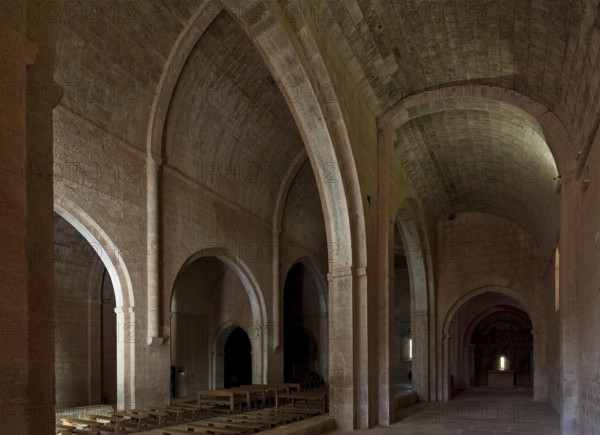 Cistercian monastery founded in 1144, church built 1175-1220, view from the south aisle to the north-east, St., Sankt, Saint