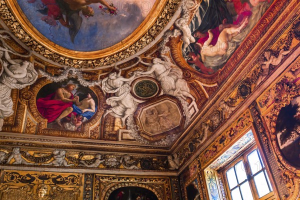 PARIS, FRANCE, OCTOBER 12, 2019 : interiors and decors of the hotel de Lauzun, october12, 2019, in Paris, France, Europe