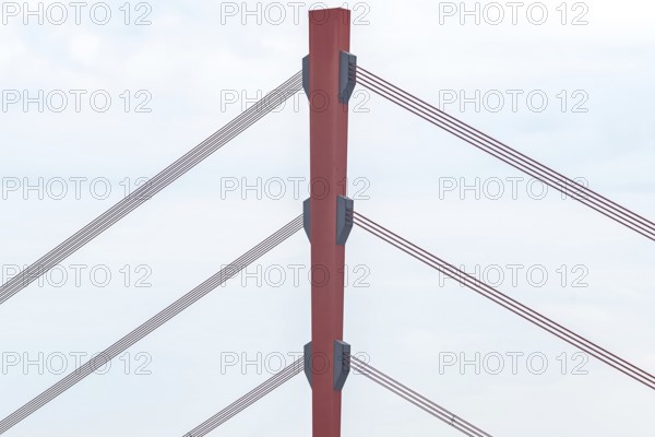Partial view of a modern highway bridge