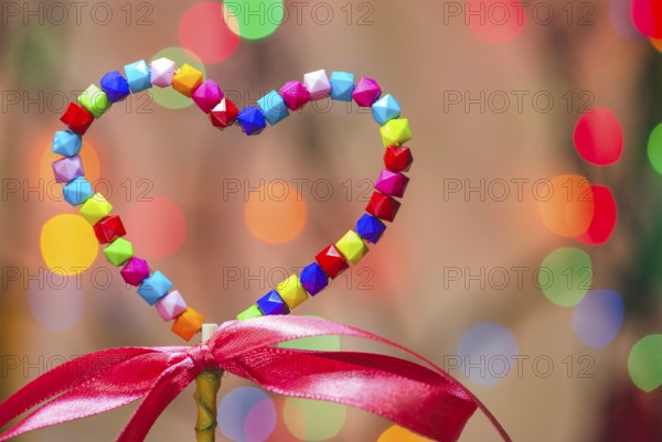 Multicolor heart shape and ribon