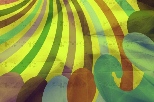 Decorative retro background paper and ornaments. Style 80s multi colors