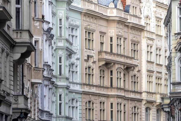 Old town centre of Prague in the Czech Republic with historic buildings