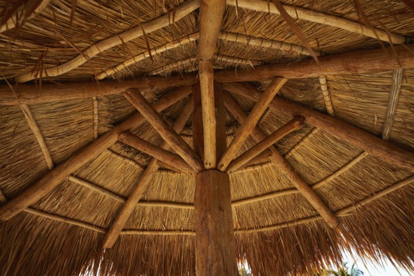 Caribbean beach sunroof in riviera Maya of Mayan Mexico