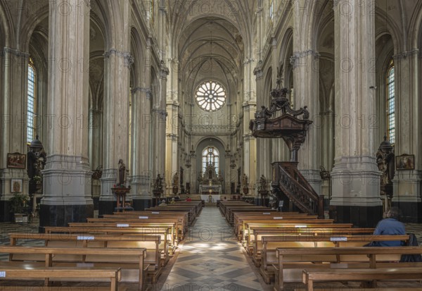 Brussels City Center, Brussels Capital Region, Belgium, 06 20 2020 Interior of the Saint Catherine church, Europe