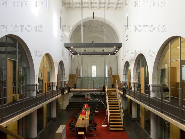 Former monastery church after conversion into an office block, view to the choir, St., Sankt, Saint
