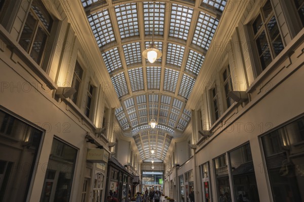 Ostend, West Flanders, Belgium, 10 26 2019 The James Ensor Gallery, a shopping mall in art nouveau style, Europe