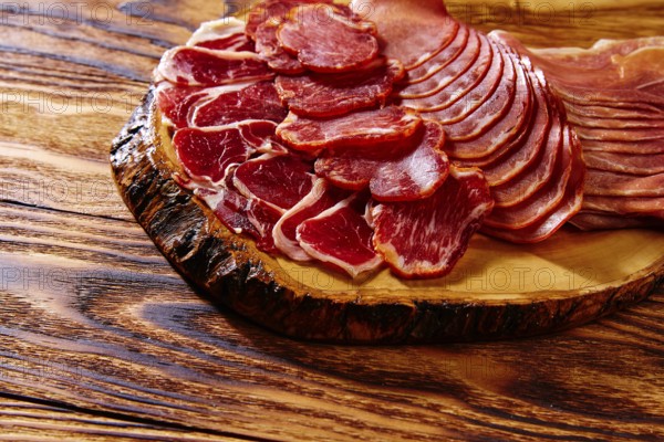 Tapas Iberico ham and lomo sausage from Spain