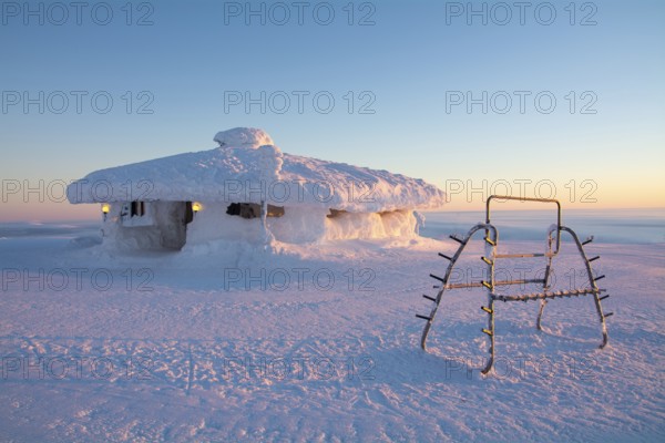 Ski Rack and Café in Yllas, Finland, Europe