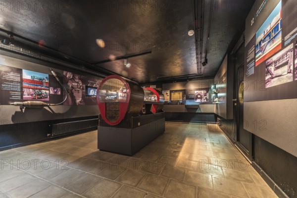 Anderlecht, Brussels- Belgium, 07 16 2019, Interior exposition of the life and work of the Brussels sewers