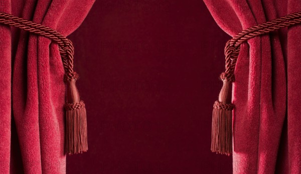 Red theatre curtains and red tassels