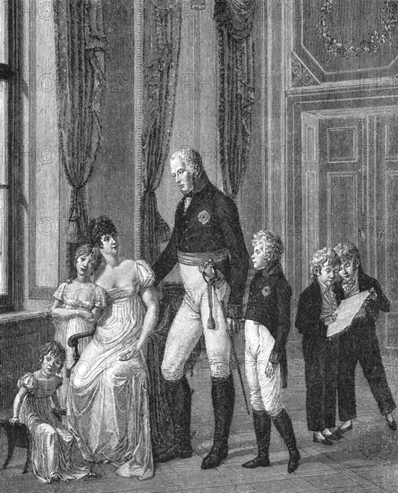 The royal couple with their children, Frederick William III, 1770-1840, king of Prussia and Louise of Mecklenburg-Strelitz, 1776-1810